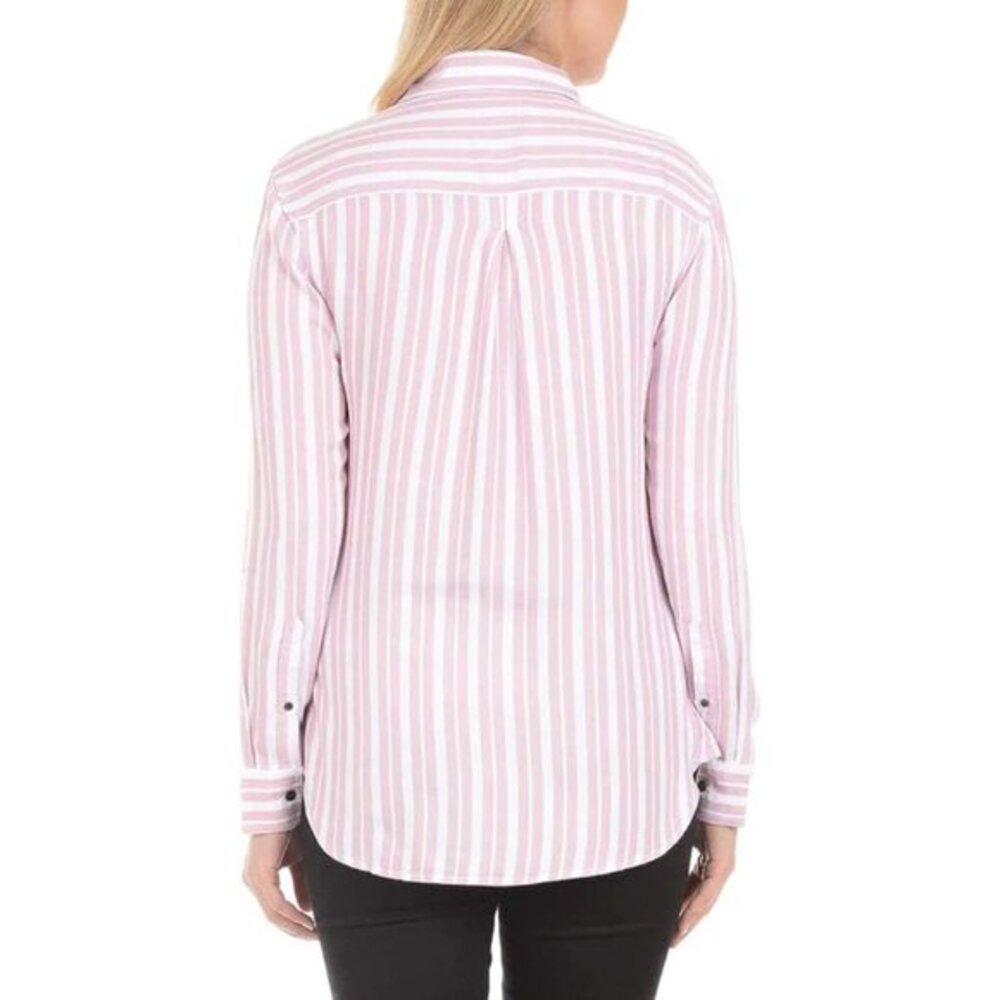 Jachs Girlfriend Womens‎ White Pink Striped Button Down Shirt Size XL - Picture 3 of 8